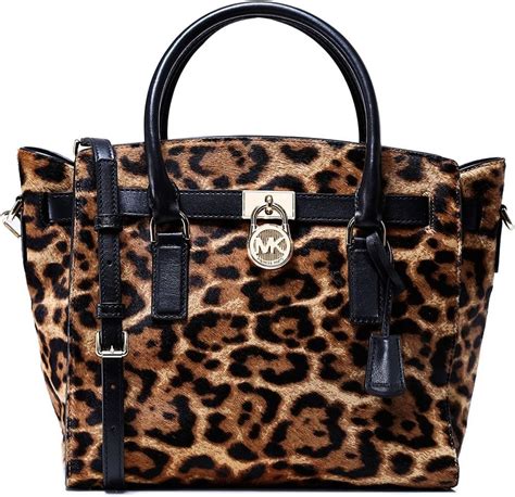 michael kors large hamilton butterscotch|MICHAEL Michael Kors Hamilton Large Leopard Calf Hair Satchel .